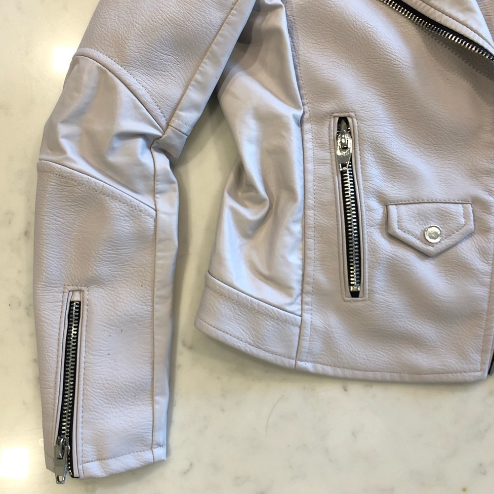 Blank NYC Easy Rider Faux Leather Moto Jacket Dove Gray Size Small - Picture 11 of 13
